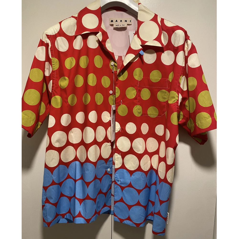 Marni camp collar button shirt polka dot size Large